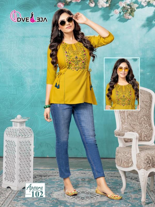 Dveeja Apsara 1 Rayon Fancy Wear Ladies Top Collection